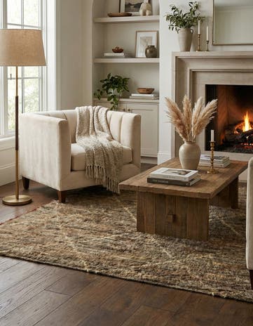 4' 6 x 5' Hand Knotted Darya Wool Square Rug