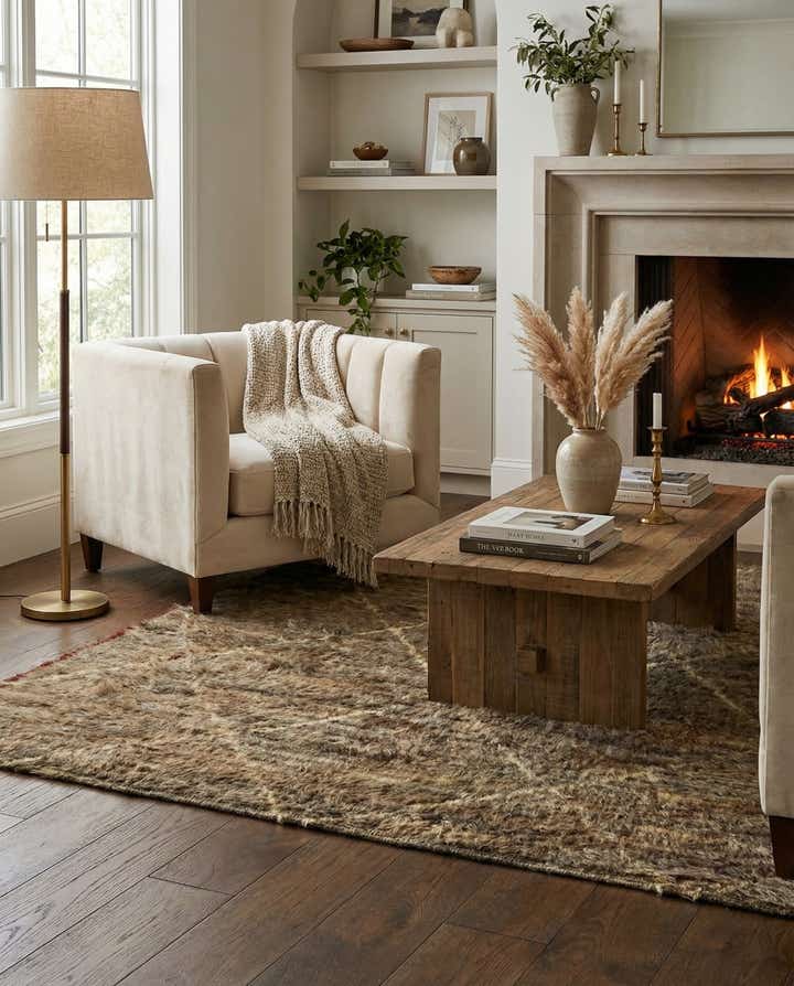 4' 6 x 5' Hand Knotted Darya Wool Square Rug