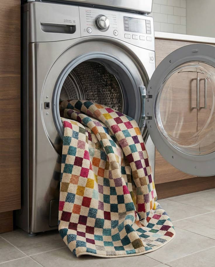 Detail image of 8' x 8' Washable Spectrum Round Rug