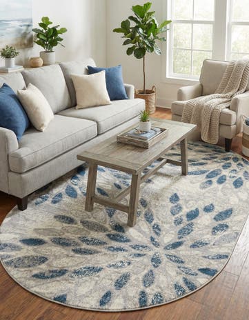Gray Charleston Oval Rug