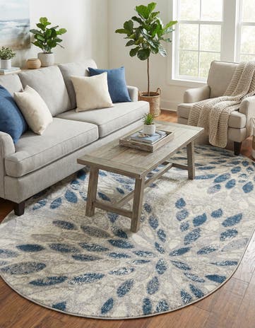 Gray Charleston Oval Rug