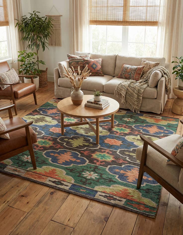 Detail image of 7' 10 x 7' 10 Chenille Jute Square Rug