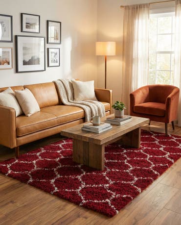  5' 3 x 8' Lattice Shag Rug