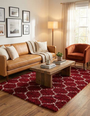 5' 3 x 8' Lattice Shag Rug