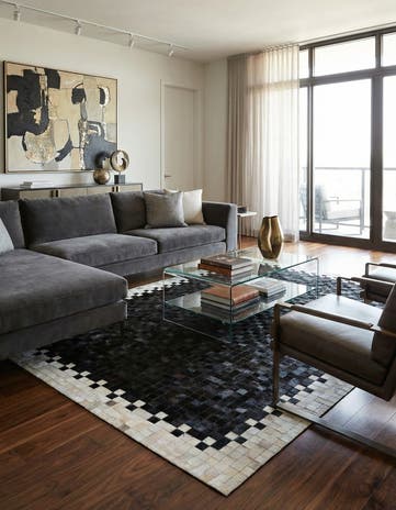 4' 11 x 7' 10 Cowhide Stocks Rug