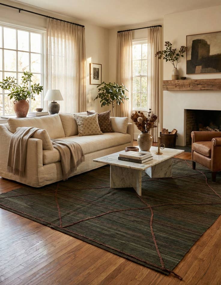 Detail image of 7' x 9' 5  Hand Knotted Moroccan Wool Rug