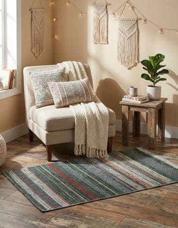 Green Washable Yara Rug