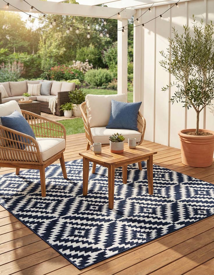 Detail image of 7' 10 x 7' 10 Easy-Clean Sabrina Soto Indoor / Outdoor Square Rug