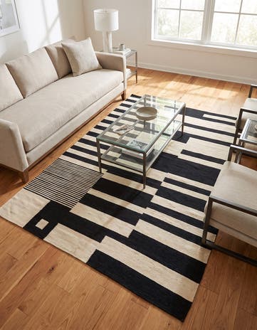 4' 11 x 6' 7 Hand Woven Kilim Modern Wool Rug