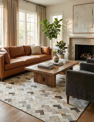 5' 2 x 7' 11 Cowhide - Patchwork Rug