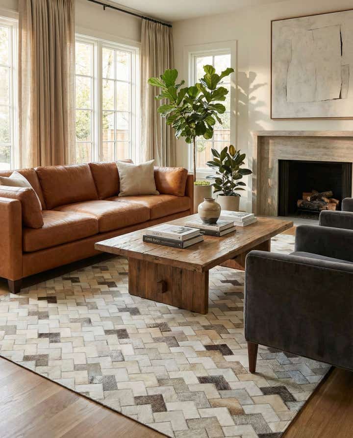 5' 2 x 7' 11 Cowhide - Patchwork Rug