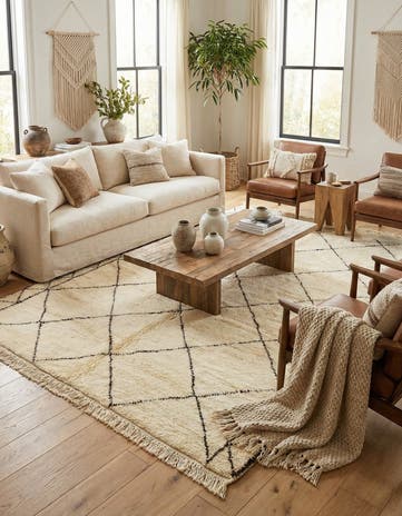 7' 4 x 10' Hand Knotted Moroccan Wool Rug