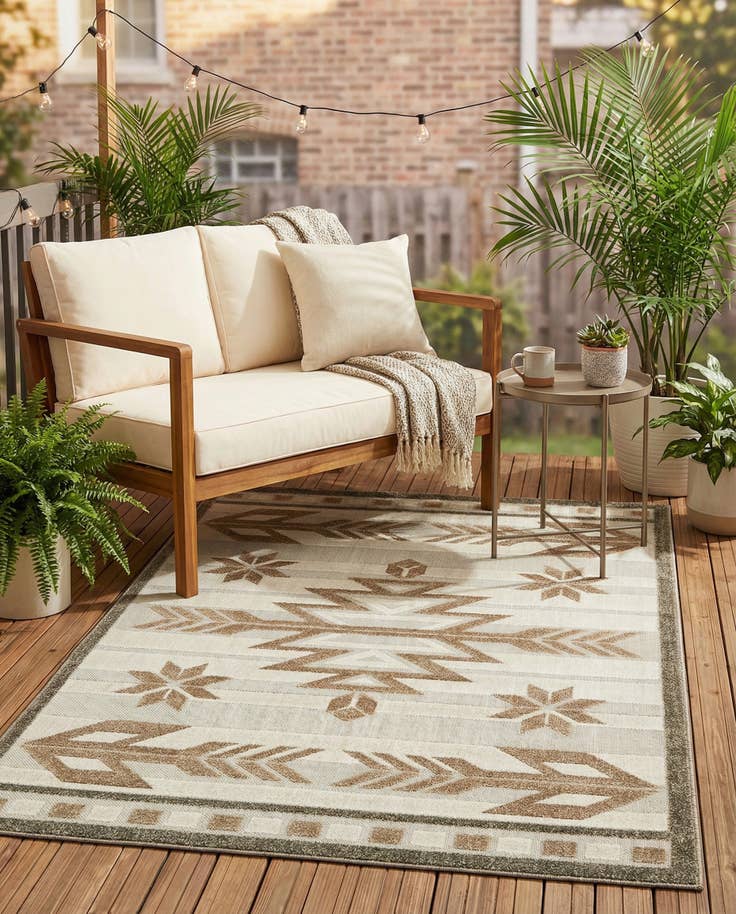 Detail image of 4' x 6' Easy-Clean Modern Indoor / Outdoor Rug