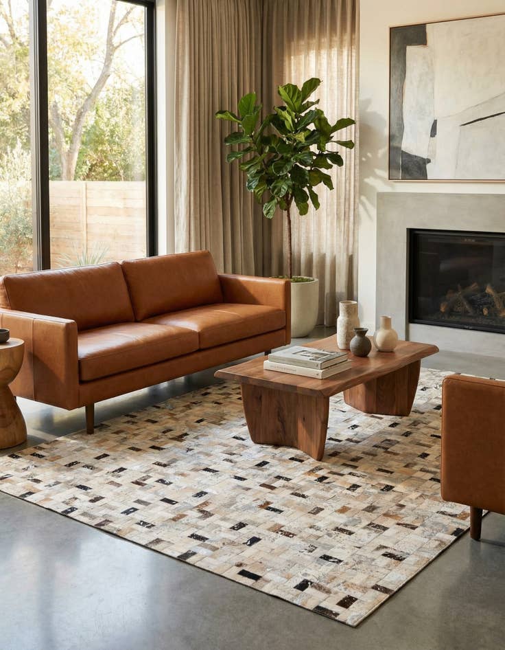 Detail image of 5' 4 x 7' 6 Cowhide Stocks Rug