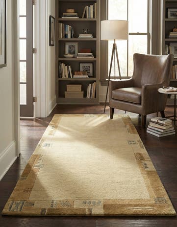 2' 4 x 4' 7 Hand Knotted Nepal Wool Runner Rug