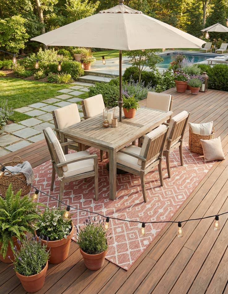 Detail image of  7' 10 x 10'  Washable Lattice Indoor / Outdoor Oval Rug