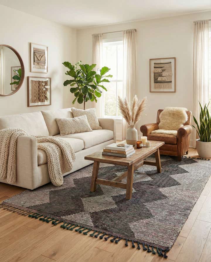 5' 5 x 8' Hand Knotted Moroccan Wool Rug