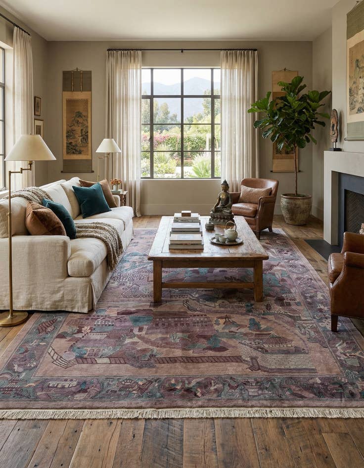 Detail image of  10' x 12' 7  Hand Knotted Tibet Wool Rug