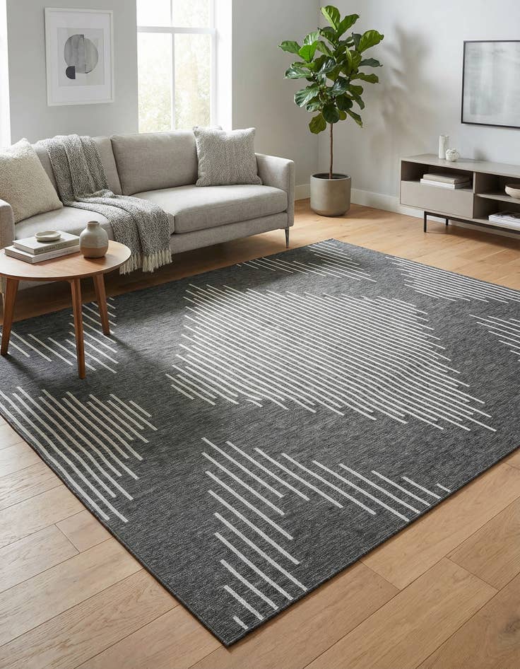 Detail image of  9' x 12'  Washable Modern Indoor / Outdoor Rug