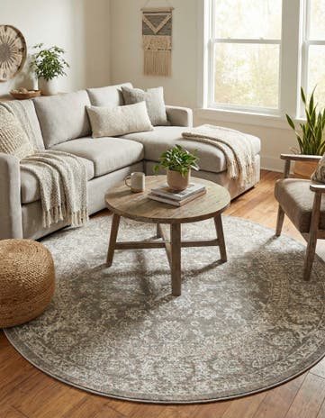 Jill Zarin Gray Uptown Central Park Round Rug
