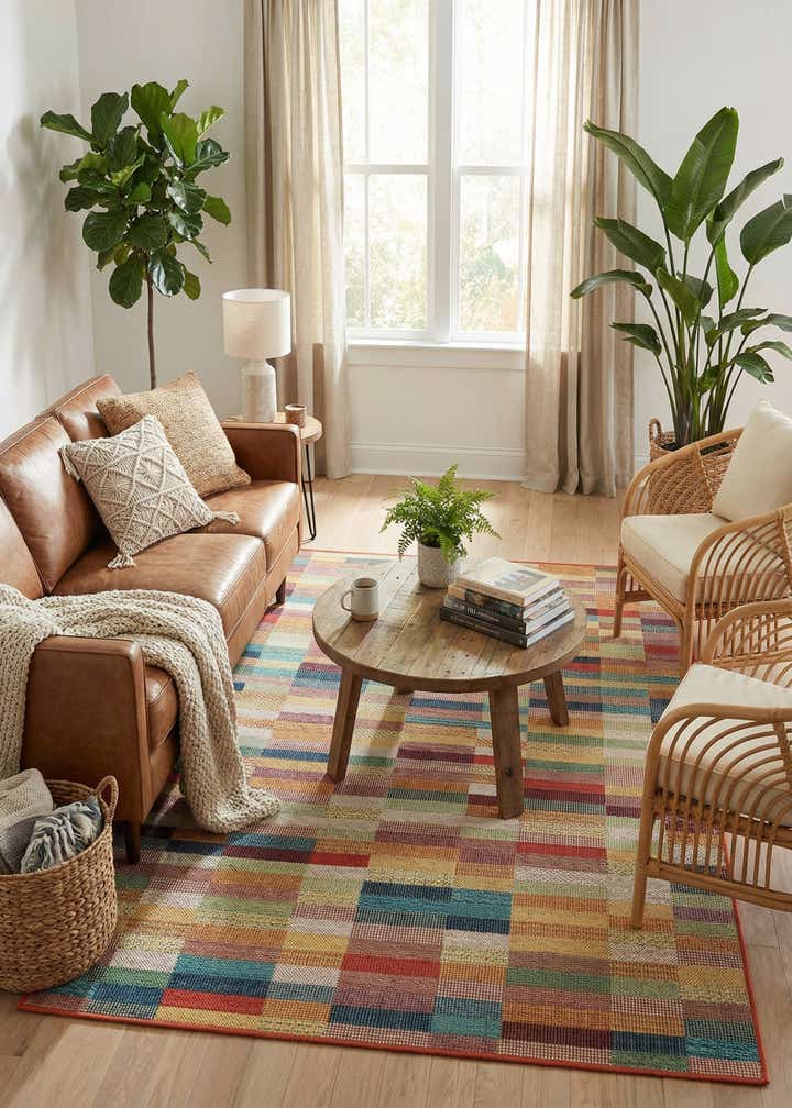 5' 3 x 8' Easy-Clean Baja Indoor / Outdoor Rug