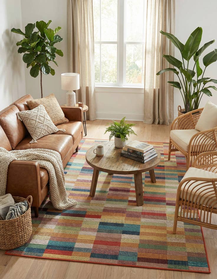 Detail image of 5' 3 x 8'  Washable Baja Indoor / Outdoor Rug