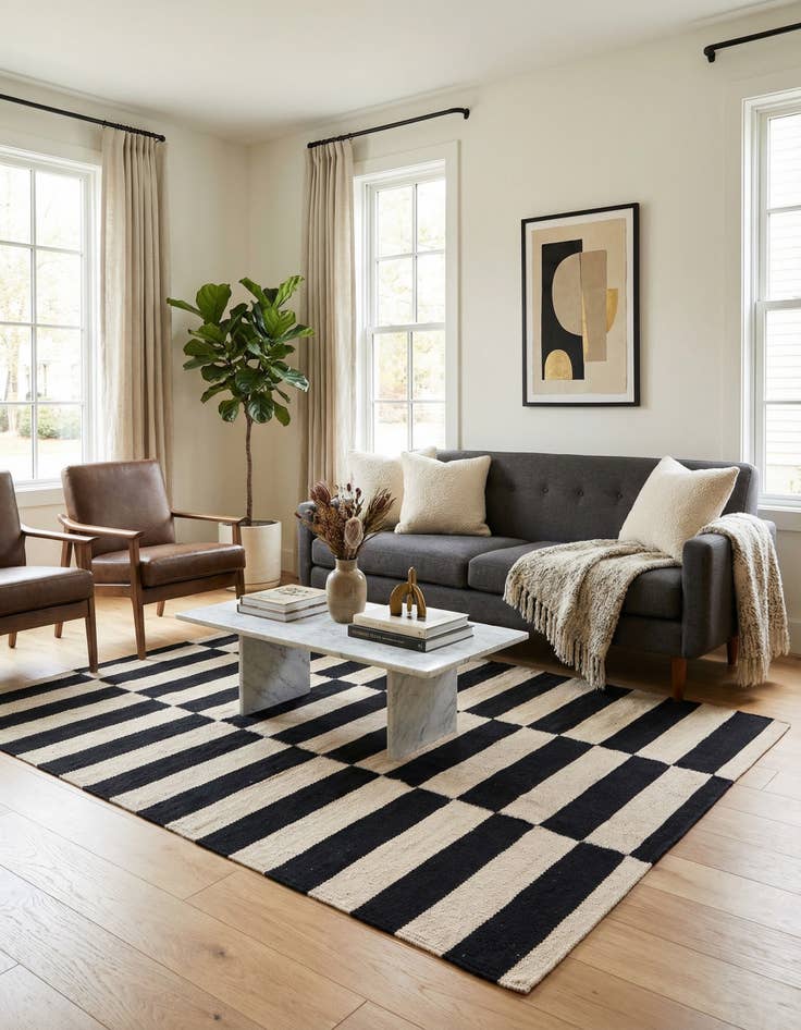 Detail image of 2' 8 x 3' 9  Hand Woven Kilim Modern Wool Rug