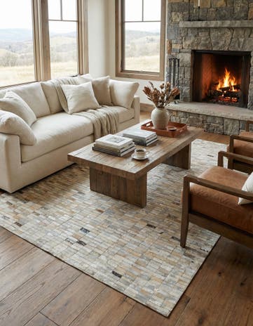 4' 11 x 8' 1 Cowhide - Patchwork Rug