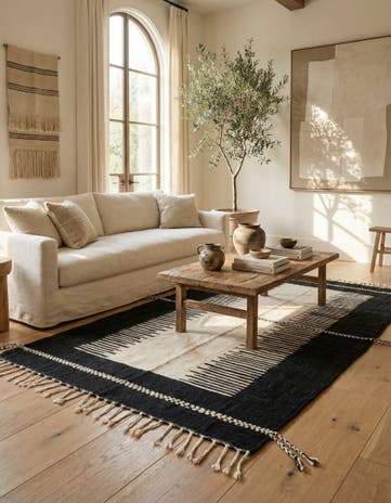 6' 4 x 10' 8 Hand Knotted Moroccan Wool Rug