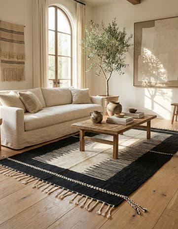6' 4 x 10' 8 Hand Knotted Moroccan Wool Rug