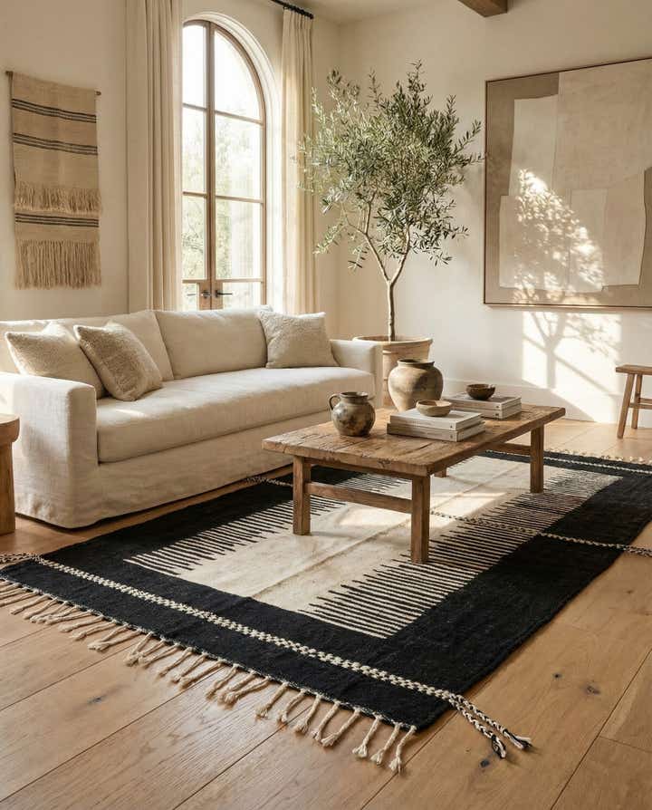 6' 4 x 10' 8 Hand Knotted Moroccan Wool Rug