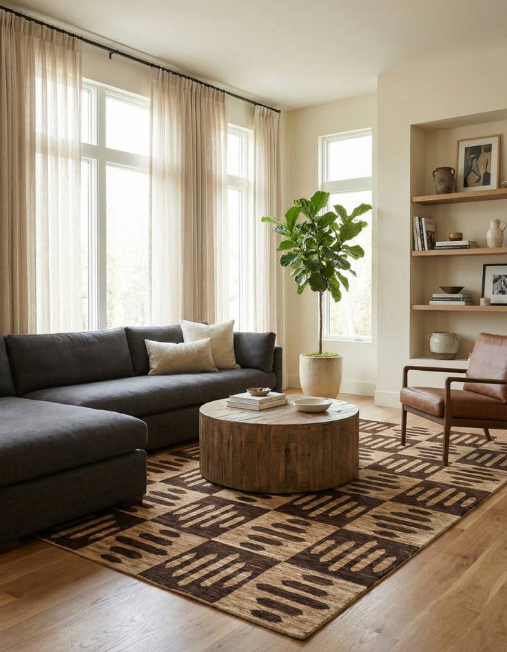 Detail image of 5' 8 x 7' 11  Hand Knotted Modern Ziegler Oriental Rug