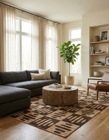 5' 8 x 7' 11 Hand Knotted Modern Ziegler Oriental Rug