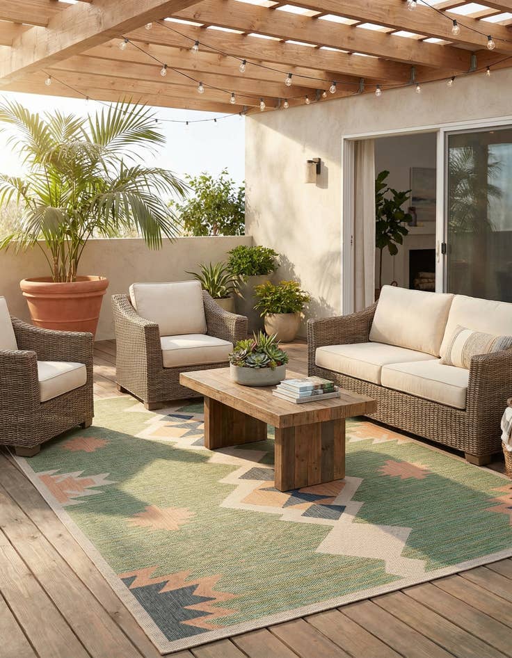 Detail image of 10' x 13'  Washable Baja Indoor / Outdoor Rug