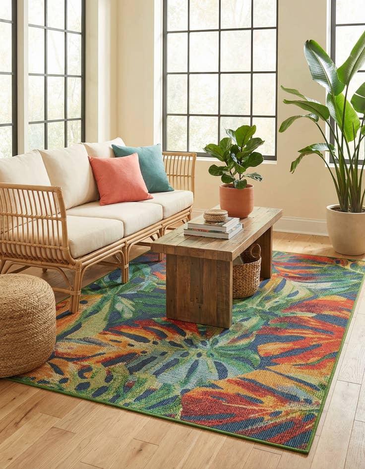 Detail image of  5' 3 x 8'  Washable Baja Indoor / Outdoor Rug