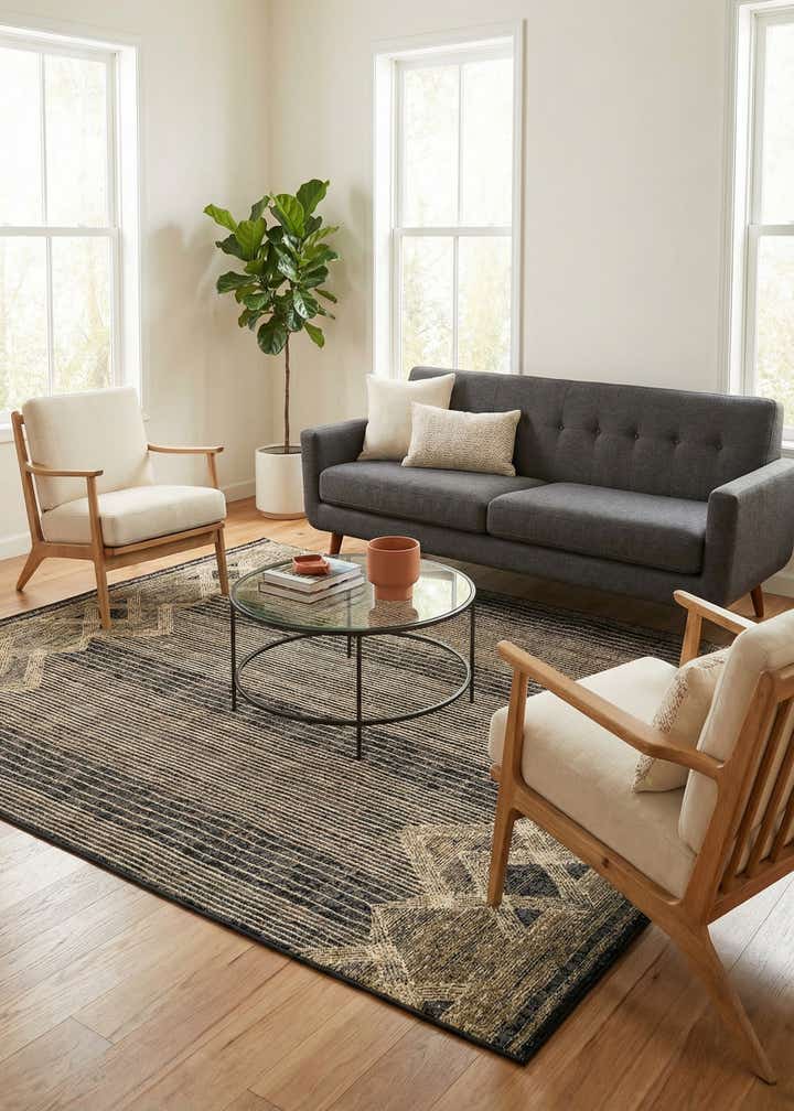 7' x 10' Easy-Clean Modern Indoor / Outdoor Rug
