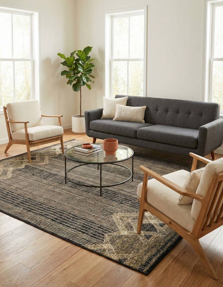 Detail image of 7' x 10' Easy-Clean Modern Indoor / Outdoor Rug