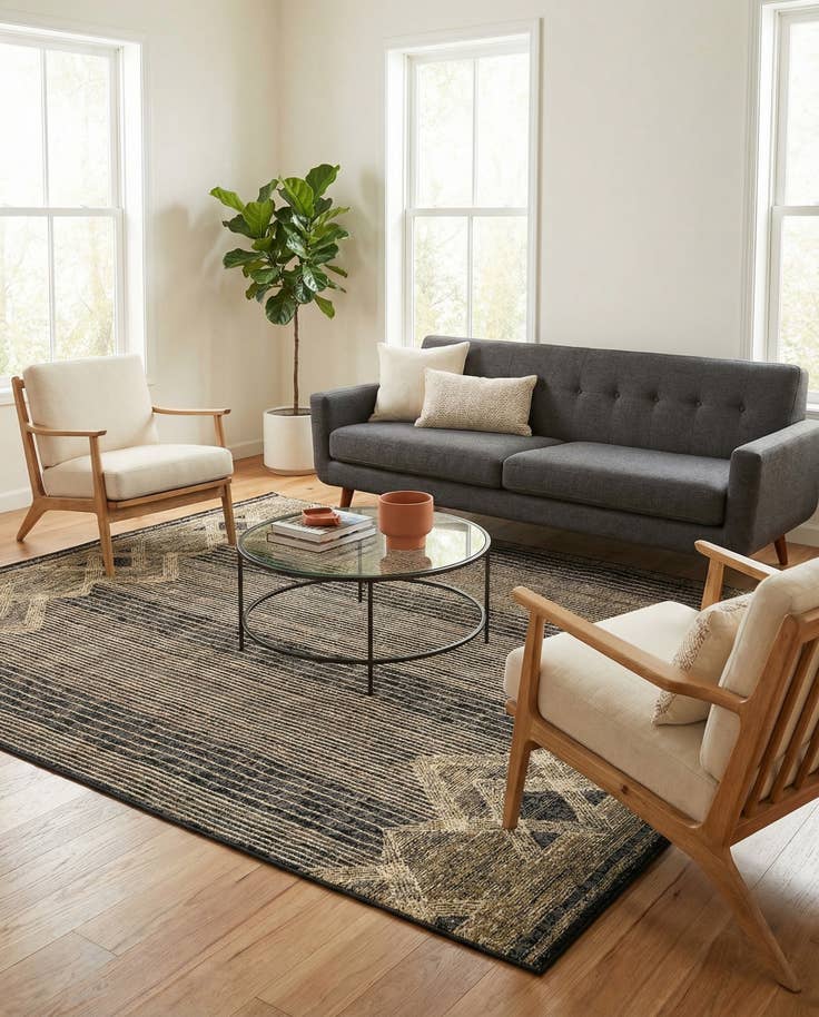 Detail image of 7' x 10' Easy-Clean Modern Indoor / Outdoor Rug