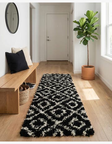 2' x 7' Trellis Shag Runner Rug