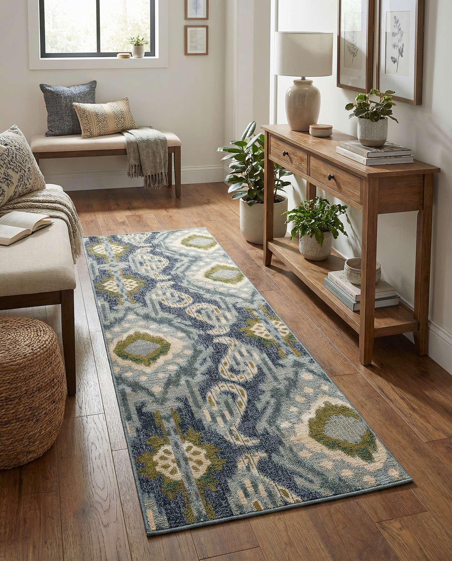 2' 7 x 5' 3 Easy-Clean Modern Indoor / Outdoor Runner Rug
