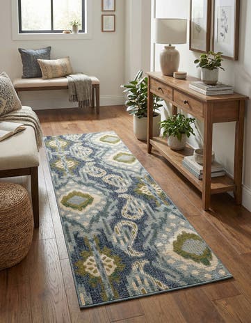 2' 7 x 5' 3 Easy-Clean Modern Indoor / Outdoor Runner Rug