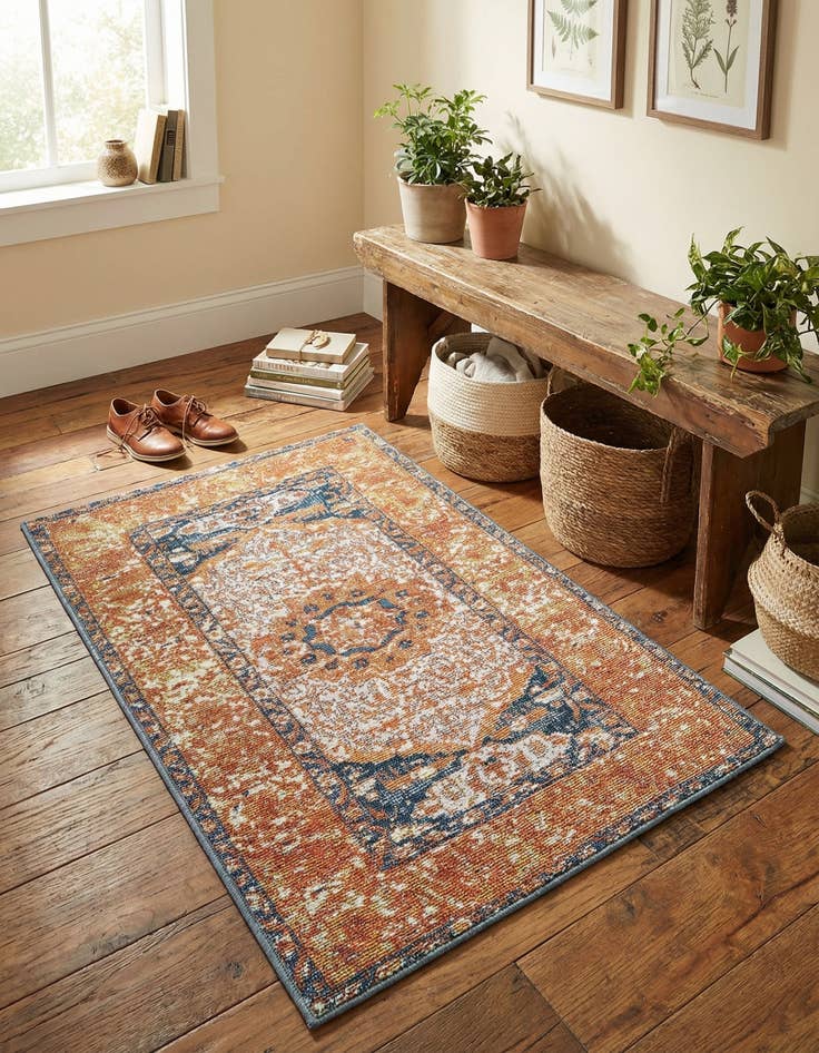 Detail image of  2' x 3'  Washable Traditional Indoor / Outdoor Rug