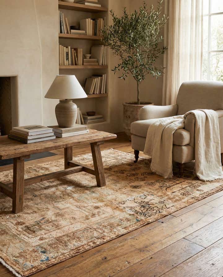 3' 9 x 4' 10 Hand Knotted Ultra Vintage Persian Wool Rug