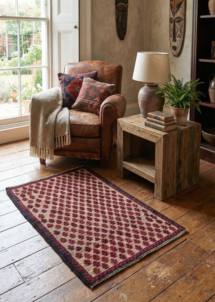 2' 10 x 4' 7 Hand Knotted Balouch Persian Wool Rug