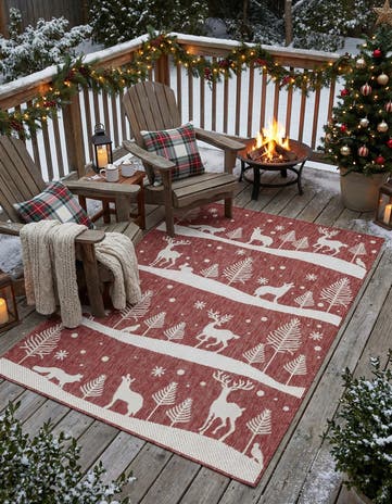4' x 6' Easy-Clean Holiday Indoor / Outdoor Rug