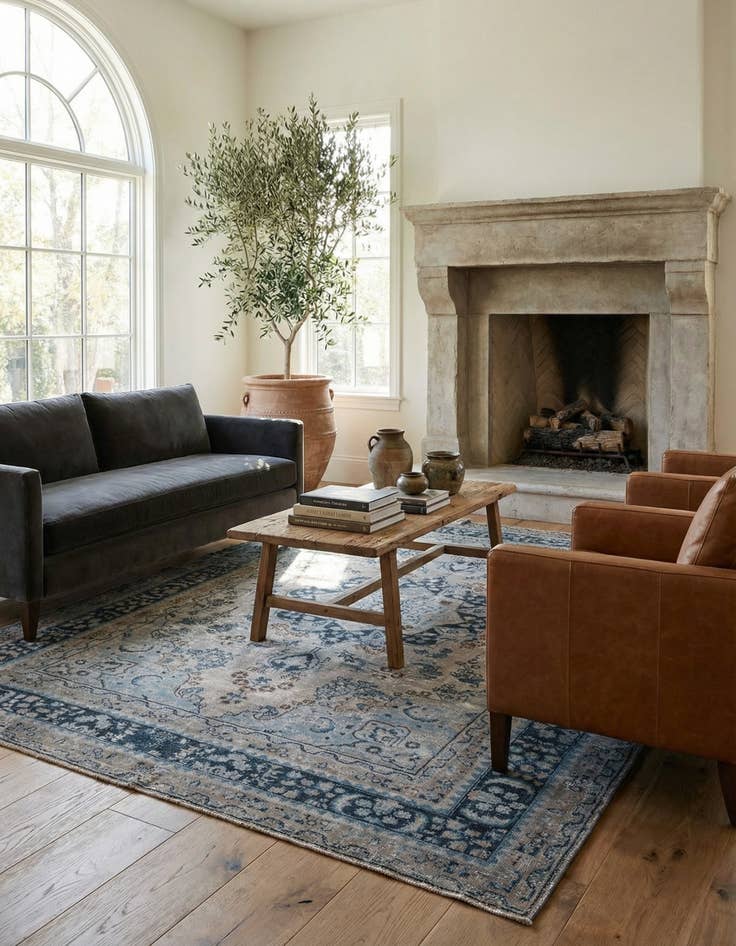 Detail image of 6' 4 x 9' 3  Hand Knotted Ultra Vintage Persian Wool Rug