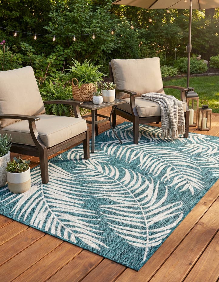 4' x 6' Easy-Clean Botanical Indoor / Outd...