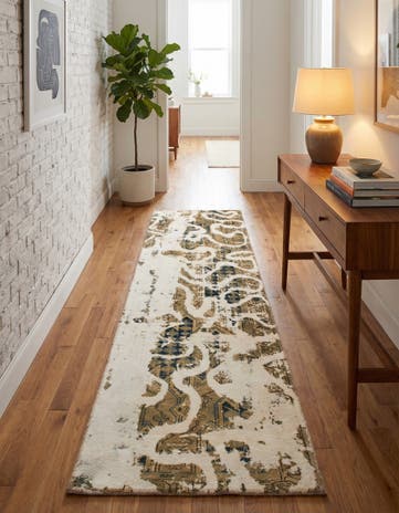 2' 9 x 9' 6 Hand Knotted Ultra Vintage Persian Wool Runner Rug