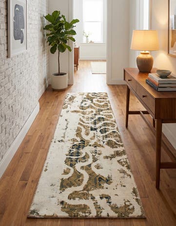 2' 9 x 9' 6 Hand Knotted Ultra Vintage Persian Wool Runner Rug