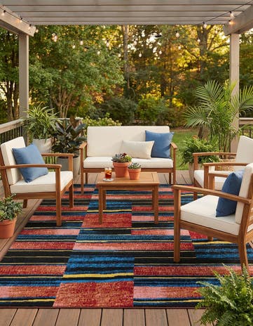 6' x 9' Easy-Clean Modern Indoor / Outdoor Rug